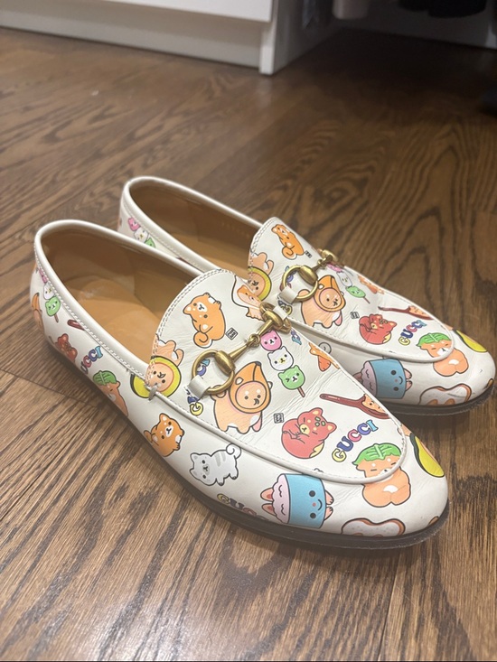 Gucci Shoes - Gucci White Multicolor Cartoon Print Horsebit Loafers (authentic)